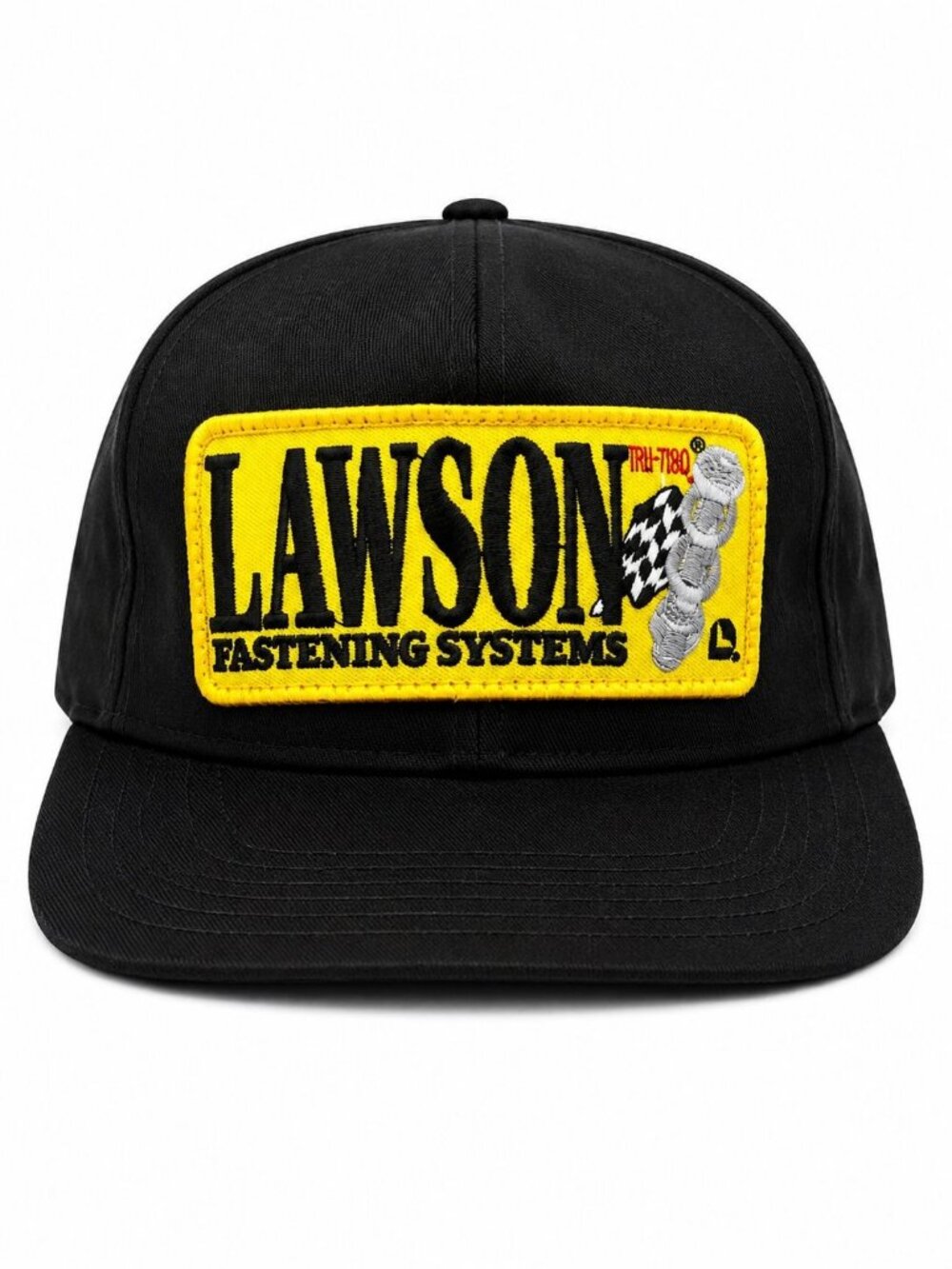 Lawson Fastening Systems Mens Snapback Hat Black Cotton Adjustable Baseball Cap